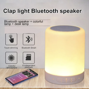 Lampu Portabel Sentuh Cerdas dengan Speaker Bluetooth-Speaker Bluetooth Portable Lampu Tidur Led Kontrol Sentuh RGB