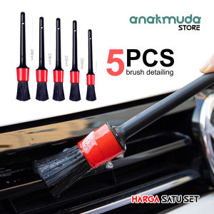 SET Sikat Kuas Detailing 5 pcs Detailing Brush Set 5 in 1 Pembersih Cuci Mobil Motor Pembersih Debu Barang Interior Eksterior