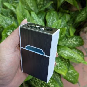 Hộp quẹt sạc điện 2in1 kèm vỏ hộp dạ quang hàng loại tốt chống nước cao cấp