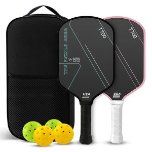 Pickleball Paddle Set T700 Carbon Fiber with Storage Bag and Free 4 Ball for Professional & Beginner