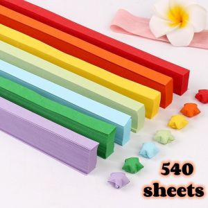 540pcs Stars Origami Paper Strips Fold DIY Hand Crafts Colorful Lucky Star Decoration Paper Gift wholesale