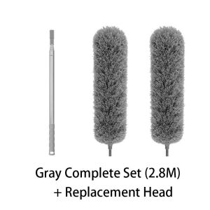 【FREE GIFT】Lengthen 280CM Long pole Multifunctional Microfiber Duster Brush Adjustable Telescopic Bending Washable Duster Household Feather Duster for Clean Cobwebs Cleaning Fan High Ceiling Blinds Furniture Cars
