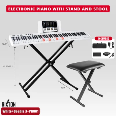 Rixton 88 Keys Foldable Musical Piano Professional MIDI Semi-weighted Full Size Keys Digital Organ Instruments Keyboard