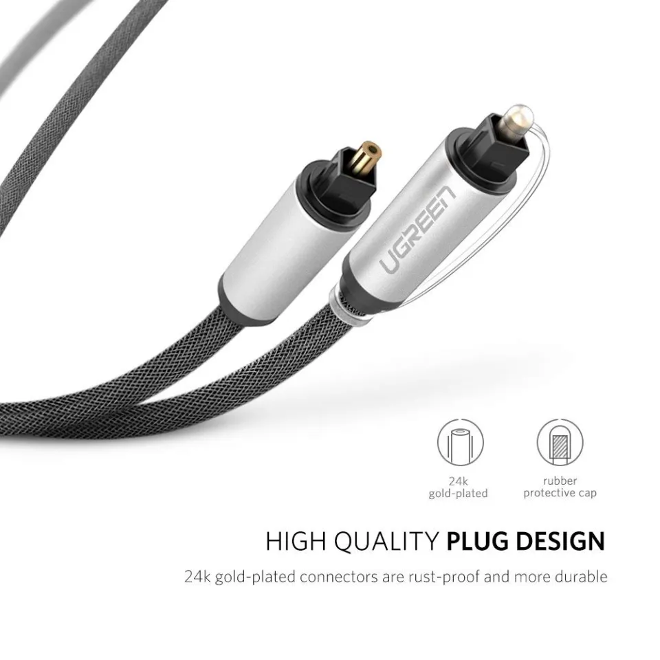 UGREEN Toslink SPDIF Digital Optical Cable, Fibre Optic Audio Lead