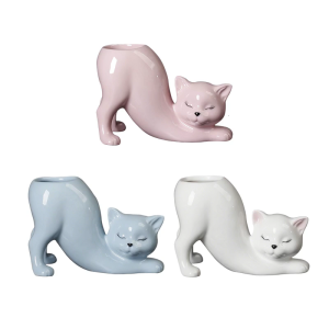 Gốm thịt chậu trồng cây Kitten Shape hộp để cửa sổ cactuses container quà tặng cho mẹ đồ trang trí bàn phòng ngủ