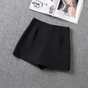 8824 Women Fashion Plain Wide Pleated Mini Skort High Waist Side Zipper Female Chic Lady Causal Basic Skirt Shorts Culotte