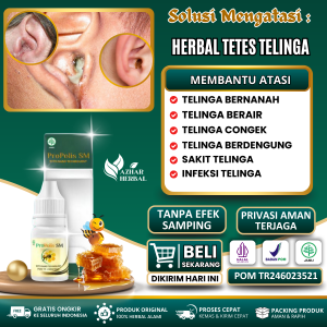 Obat Tetes Telinga Bernanah Berair Curek Telinga Telinga Berdengung Infeksi Telinga Telinga Congek Telinga Berbau Sakit Telinga Hilang Pendengaran - Propolis SM 100% Original