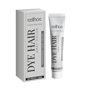 Eelhoe Instant Silver Gray Hair Color Covers Gray Hair Completely Conditions Strands Long Lasting Results Hair Care 100ml