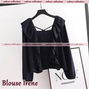 Godwin Collection - Blouse Long Eritha Atasan Wanita Lengan Balon Termurah Blus Wanita Terbaru Leher Kotak