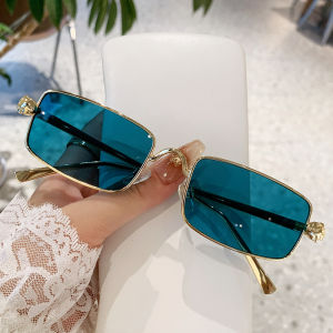 (GENTLE MOSCOT) Small Frame Square Retro Sunglasses UV400 Leopard Head Hiphop Shades for Men and Women