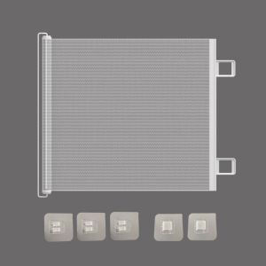 SHICA ปรับได้ ตาข่ายกั้นสัตว์เลี้ยง เสริมความแข็งแรง ป้องกันการหลบหนี รั้วความปลอดภัยสำหรับสุนัข แบบพกพา ติดตั้งง่าย ประตูสัตว์เลี้ยงแบบยืดหดได้ ภายใน