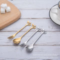 (HÀNG CAO CẤP) NĨA, MUỖNG INOX 304 Hình Chiếc Lá 12cm độc lạ dùng uống cafe, ăn tráng miệng - muỗng khuấy trà, nĩa ghim trái cây, muỗng. 