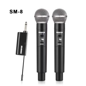 ไมค์ลอยไร้สาย  SHURE SM-8  ไมค์ลอยแบบพกพา ไมโครโฟนร้องเพลง ชุดรับ-ส่งไมโครโฟนไร้สาย ไมค์คู่แบบมือถือ ไร้สายUHF ไมคโครโฟนไร้ส wireless microphone