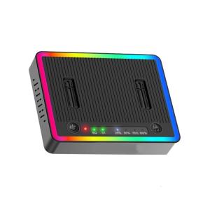 USB3.2 to Double Protocol Solid Disk Adapter Enclosure Double Bay M.2 Docking Station for Quick and Easy Data Migration