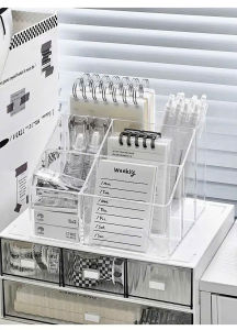 Khay Đựng Đồ 5 Ngăn Trong Suốt Kệ Để Mỹ Phẩm Đồ Dùng Học Tập Nhựa Mica 5 Ngăn Tiện Lợi Đa Năng
