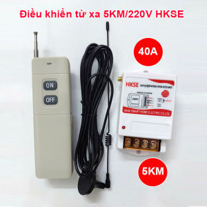 Công tắc điều khiển từ xa 220v HKSE 5000m (5Km) 40A bật tắt máy bơm nước máy rửa xe từ xa không dây
