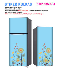 Stiker Kulkas 1 Pintu dan Sticker Kulkas 2 Pintu Bunga Minimalis