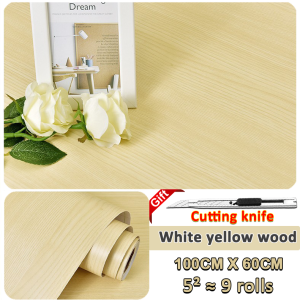 Wallpaper Warehouse Bedroom Wall Stickers Vintage Aesthetic Wood Striped Panel Motif Premium PVC Material Waterproof and Stain-Resistant Best Quality Grade A+ Already Has Glue