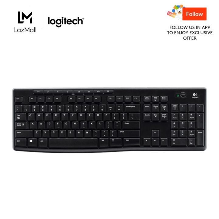 Logitech K270 Wireless Keyboard for Windows, GHz Wireless