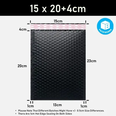 ✅【SG STOCK - Black】 Bubble Polymailer Plastic Polymailers Bubble Wrap Envelope Courier Bag - PACKING888
