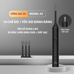 Bàn Chải Điện Mifan Sonic X7 - Bàn chải đánh răng máy sóng âm công nghệ Đức - Pin sạc USB chống nước IPX7 - Tặng kèm 3 đầu bàn chải