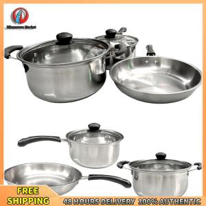 Winnereco 3-Piece Saucepan Set with Glass Lids and Stay Cool Handle Cooking Pots & Saucepan for All Hobs