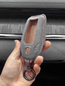 secr Suede Leather Smart Key Case For 3 5 Series X3 X4 X5 X6 LCD Display Fob Cover Protector Shell 5T9N4