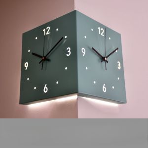 Ins Wind Corner Clock Double-Sided Wall Clock Living Room Creative Simple Modern Two-Sided Wall Free Hole Fashion Sun ClockFast shipping