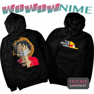 ANIME ONE PIECE Hoodie Jaket Sweater Luffy The Pirate King - NARUTO - ONE PIECE - TOKYO GHOUL - Attack on Titan Shingeki no Kyojin - Sword Art Online CLOTHING DISTRO OUTFIT MANGA BRAND