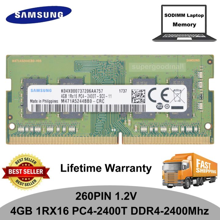 Samsung 4GB 1Rx16 PC4-2400T DDR4-2400Mhz 260Pin SODIMM Laptop Memory  RAM Notebook RAM Lazada PH