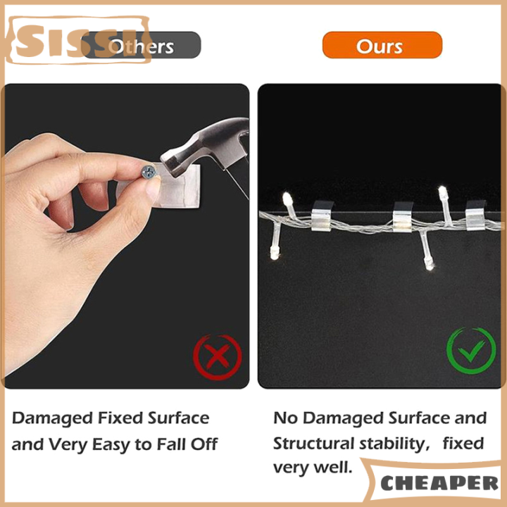 Sissi 50 PCS Christmas Gutter Hooks Holiday Lights Roof Hooks Christmas