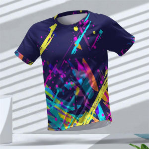 [Local Stock] VCC Geometric Graphic 3D Printed Sports T Shirts Summer Casual Running Table Tennis T-shirts Trendy Streetwear Mens Tees Fashion