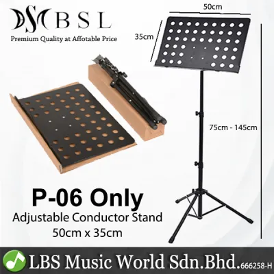BSL Conductor Music Stand Adjustable Heavy Duty Holder for Food Menu Display Score Sheet Quran Book & Orchestra (P-06 P-01)
