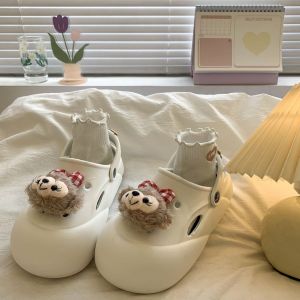 [Free Shipping] Thick-Soled Height-Increasing Cartoon-Themed Clogs For Women Cute Summer Outdoor Sandals Non-Slip Beach Sandals And Slip-On Sandals With A Closed-Toe Design