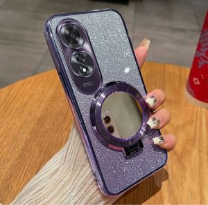 Soft Case OPPO A60 Luxury Gliter Premium TPU Ring Holder Mirror Magnetic