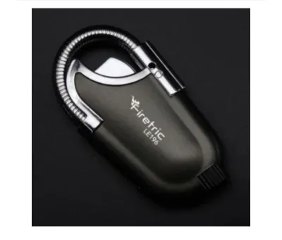 Korek Gas Butane Torch Jet Multifungsi Bentuk dengan Lampu LED bahan Metal dan Plastik panjang 15 cm