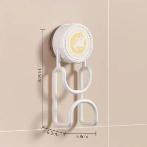 Kirilgu ⋔Vacuum Suction Cup Wash Basin Hook No Drill Adjustable Basin Storage Rack Removable Hangers For Bathroom Kitchen Household 4P7H5