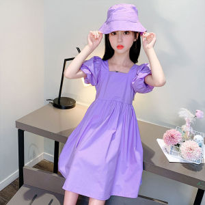 Small Girls and Teen Girls Dress 2023 New Summer Childrens Bubble Sleeve Princess Dress Girls Summer Dress