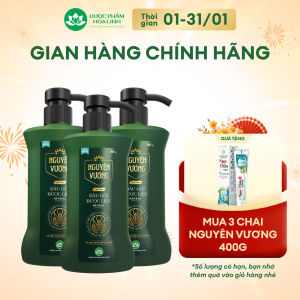 Combo 3  chai dầu gội dược liệu Nguyên Vương lịch lãm dành cho nam chai 365 - Dành cho tóc nam giới khô xơ hư tổn