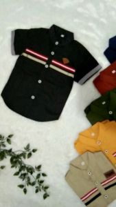 Kemeja Anak Laki-Laki Lengan Pendek | Kemeja Distro Anak Umur 1-7 Tahun Matt Toyobo Impor Size S M L XL XXL