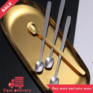 [COD] 1 cái thép không gỉ dài xử lý Ice Spoon Bộ đồ ăn cho cà phê & Trà Ice Cream món tráng miệng khuấy thìa Scoop