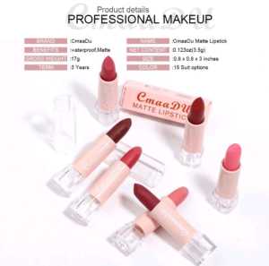 [ COD ] Lipstick CMAADU Matte - 15 Colors Lipstick Waterproof - Lip Gloss Moisturizing