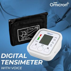 TaffOmicron Tensimeter Monitor Pengukur Tekanan Darah Sphygmomanometer dengan Suara Voice Akurat