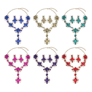 Statement Gemstones with Necklace and Earrings Set For Women Seeking European Style And Sparkling Appeal