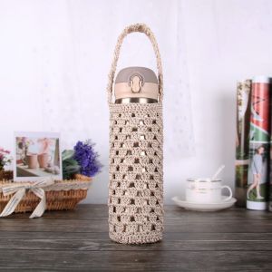 MINIYX Reusable With Strap Camping Accessories Cup Sleeve Water Bottle Cover Knitted Cup Pouch Water Bottle Carrier Bag