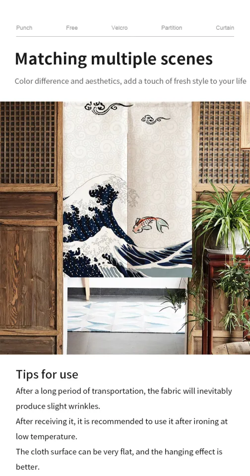 Velcro Doorway Curtain, Kitchen Partition Door Curtain,Mount Fuji
