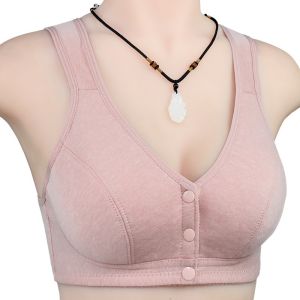 Lizida Trend Womens Bra Front Button Bra Soft Cotton Bra Plus Size Wireless Bra Womens Underwear