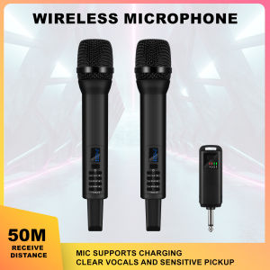 Wireless UHF singing Dynamic Microphone adjustable volume and reverb effect Get range within 50m