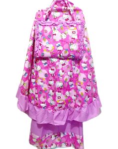 RJBANDUNG-Mukena Anak Perempuan-Mukena Karakter Motif Hello Kitty Usia 2 S/D 12 Tahun