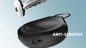 Waterproof AirTag Holder - (4 Pack) Air tag Lock Case with Wire Cable Compatible with Apple AirTags Ultra Durable Anti-Lost Case with Keyring for Luggage Key Backpack Black